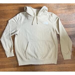 The North Face Hoodie Mens XL Beige Pullover: Front Pocket & Large Logo on back